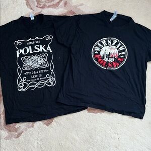 Men’s Polish/Polska Black Graphic Tees, set of 2